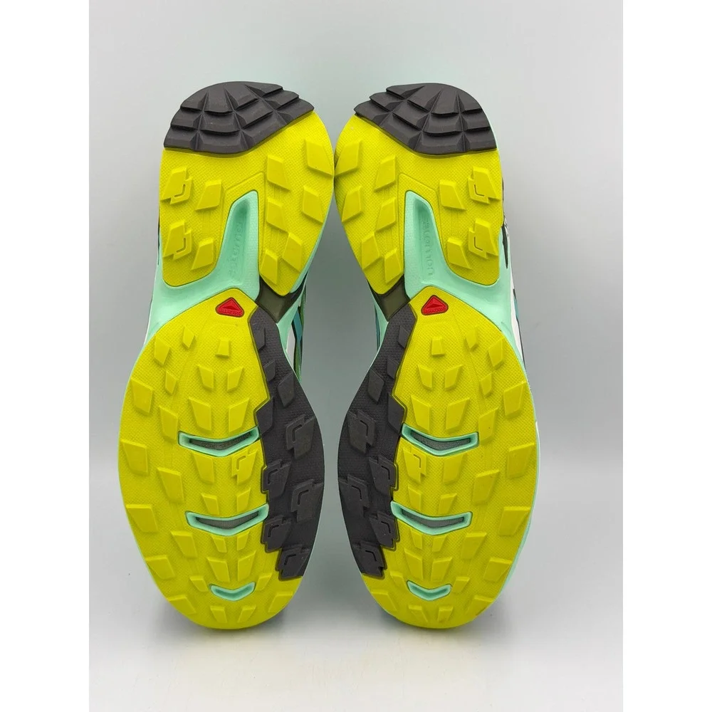 Salomon Wings Pro 2 Women 9.5 Trail Running Shoes Mint Green Lime Quicklace